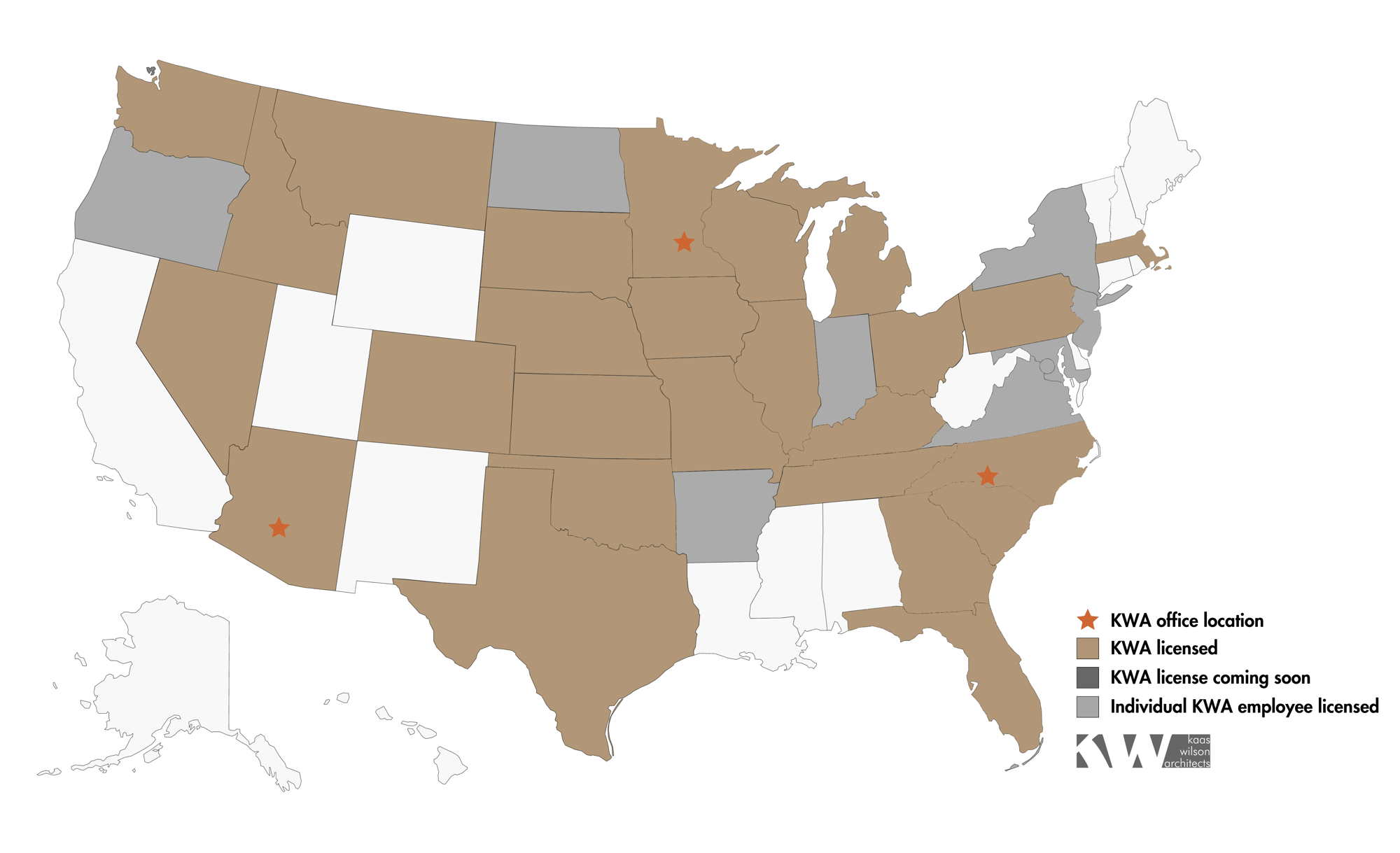 KWA Licensure Map with Offices - 10.5.23